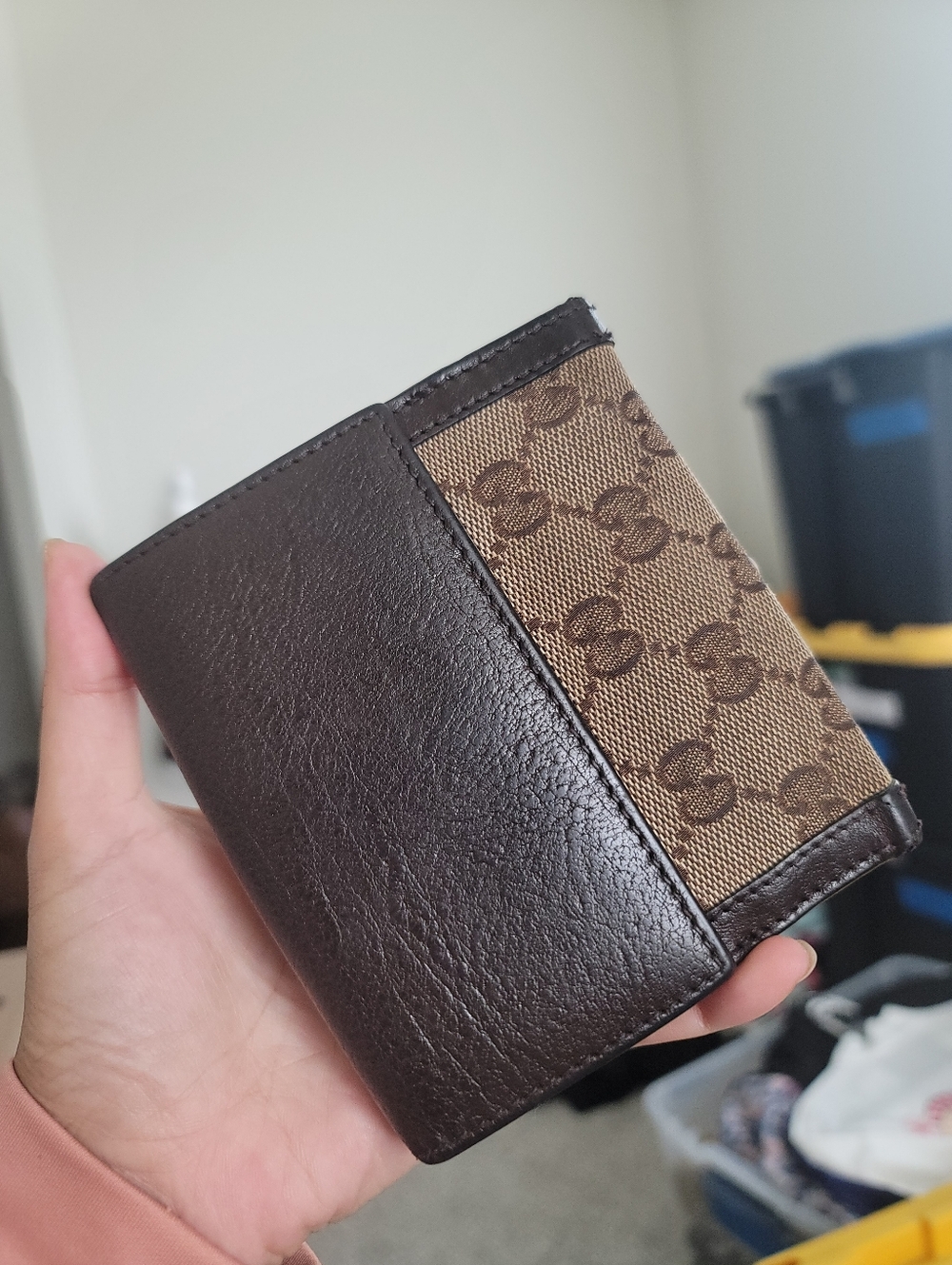 Gucci Brown/Beige GG Canvas and Leather Interlocking Icon French Wallet - Picture 2 of 13